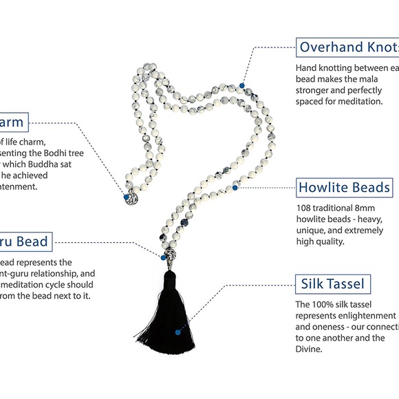 CALMING NATURAL STONE 100% AUTHENTIC MALAS BEADS - Picture 4 of 6